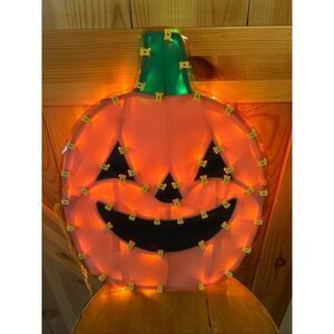 Vintage Halloween 16” Light Sculpture Pumpkin face Jack o Lantern with Box (5525